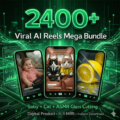 أكثر من 2400 فيديو بتقنية الذكاء الاصطناعي | مجموعة فيديوهات تقطيع الزجاج بتقنية ASMR مع قطة صغيرة | حزمة فيديوهات PLR وMRR | تحميل فوري