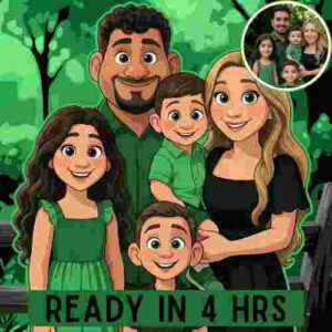 صورة شخصية بأسلوب بيكسار من صورة فوتوغرافية، هدية للأزواج، أو العائلة، أو الحيوانات الأليفة، صور شخصية بأسلوب الرسوم المتحركة، صورة ثلاثية الأبعاد رقمية، هدية، فن بيكسار الرقمي