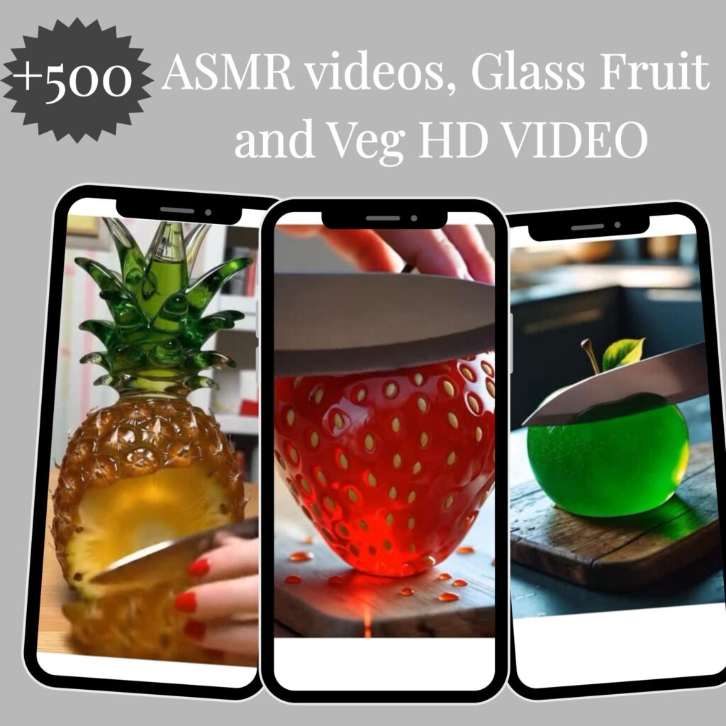 باقة 500+ فيديو ASMR تقطيع زجاج | ريلز فيروسي جاهز لـ TikTok و Reels و YouTube Shorts - صورة 1